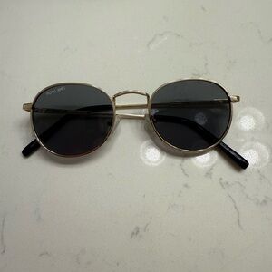 Gold and Black Round Sunglasses